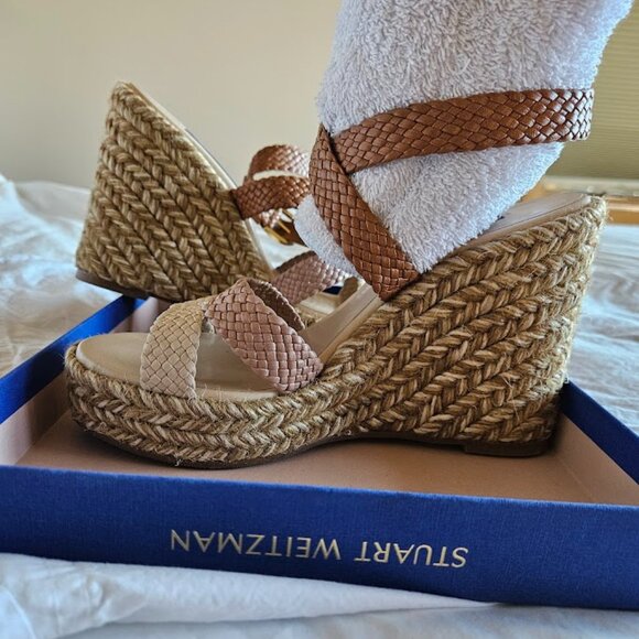 Stuart Weitzman Elsie Espadrille Wedge Sandal Size  7 M US - Picture 4 of 8